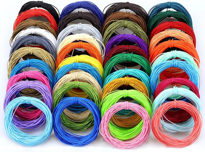 WillingTee 40 Colors 1mm Waxed Polyester Cord 437 Yard Waxed Bracelet Cord Wax String Cord Waxed Thread for DIY Bracelets Necklace Jewelry Making Friendship - Image 2